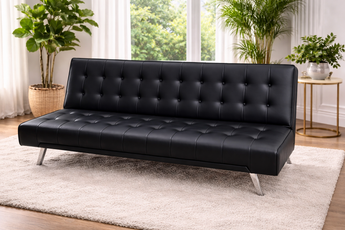 Sarantino Pu Leather Black Sofa Bed