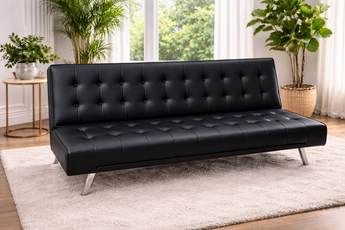 Sarantino Pu Leather Black Sofa Bed
