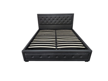 Kevin Black PU Leather Gas Lift Bed Frame