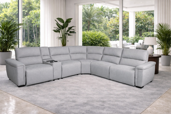 Austin Light Grey 5-Seater Modular Recliner