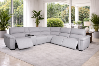 Austin Light Grey 5-Seater Modular Recliner