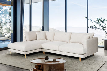 Rae 3 Seater Chaise Fabric Sofa