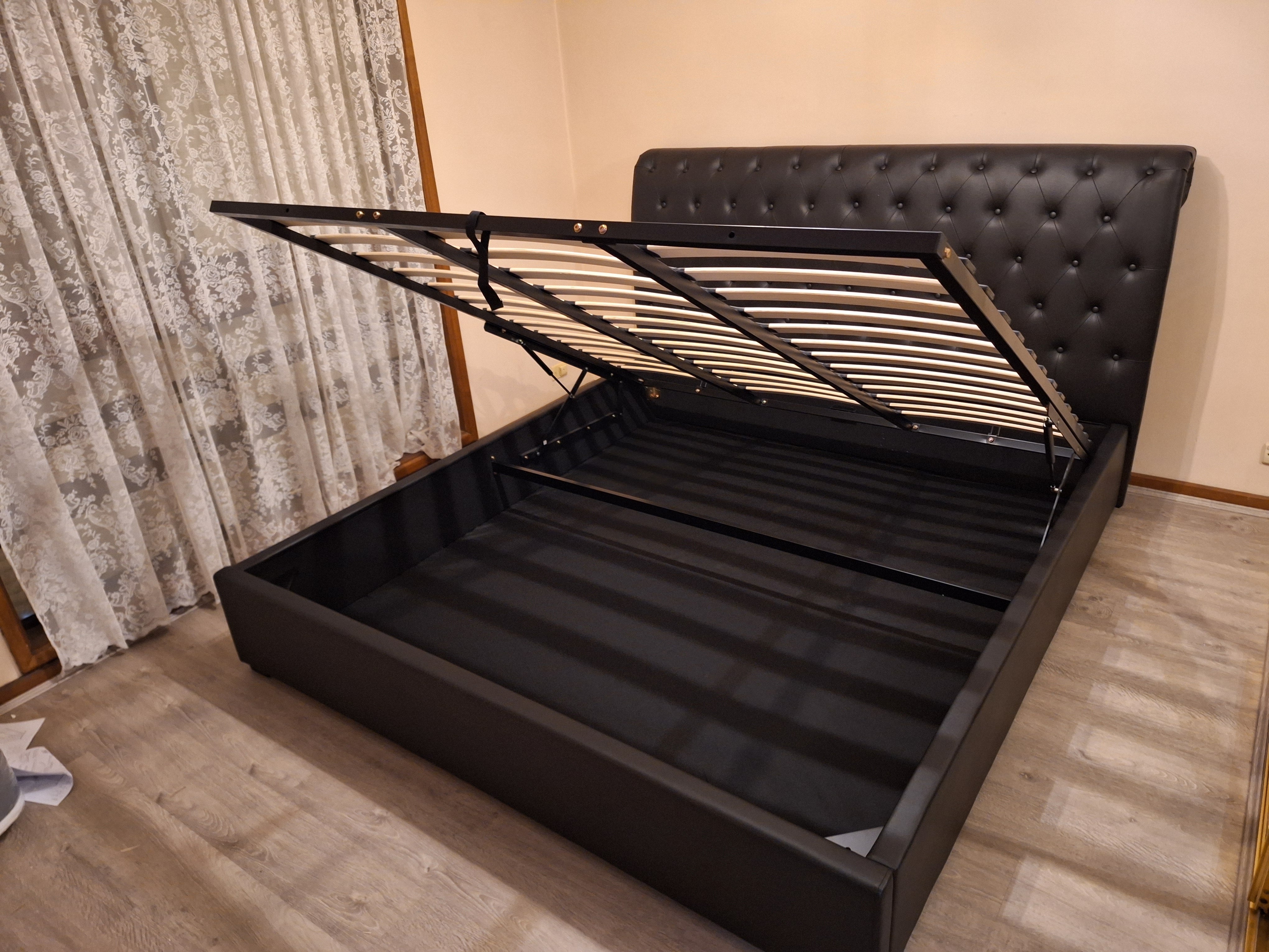 Simom PU Leather Gas Lift Bed Frame