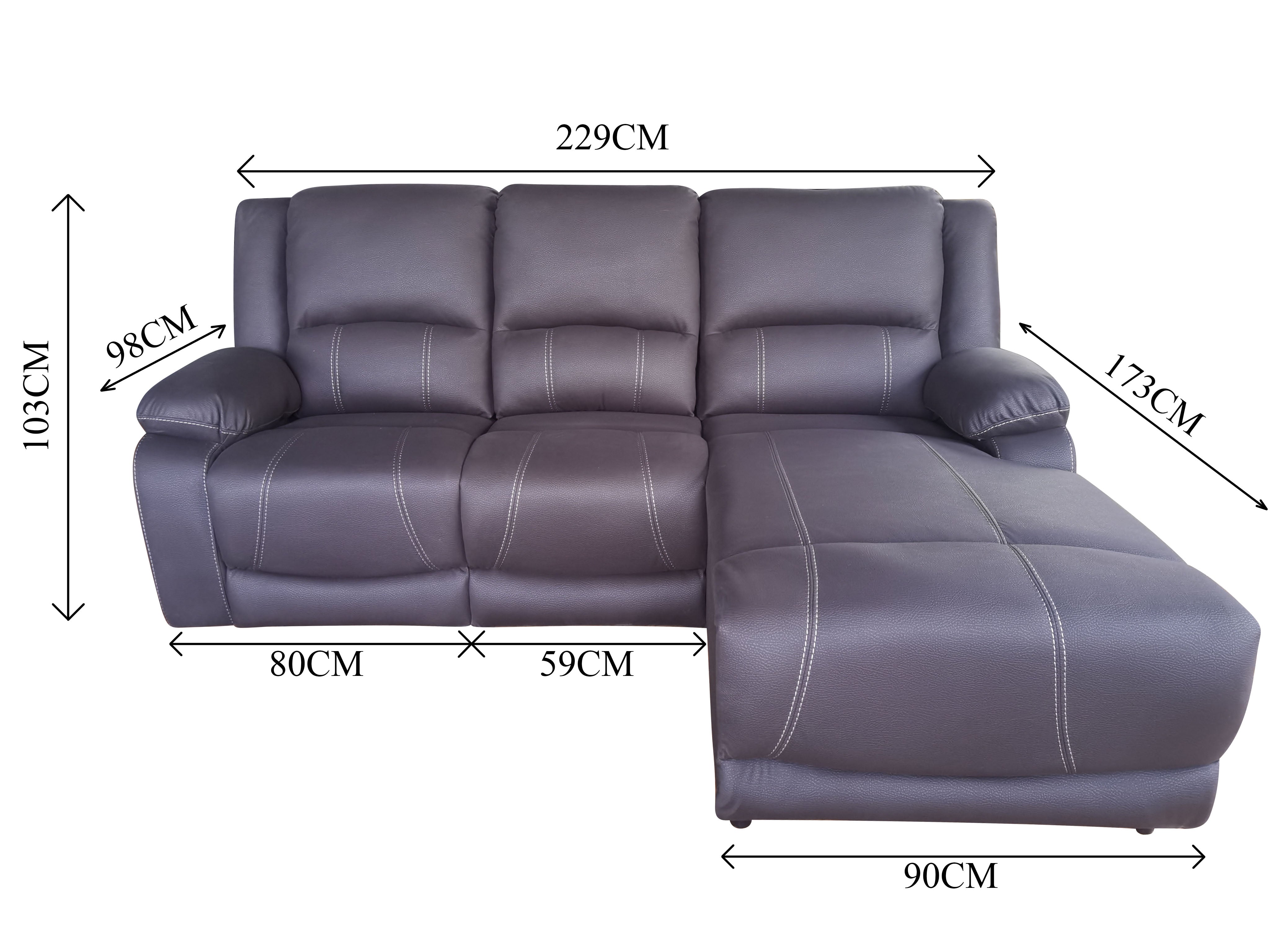 Capital 2 Seater With Chaise Sectional Electric Recliner