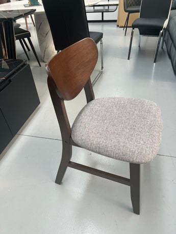 1040 Grey Fabric Solid Rubberwood Chair