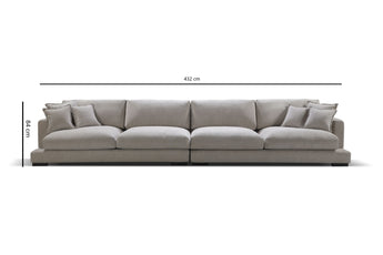 Claire Big 4 Seater Beige Color Feather Sofa