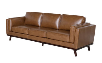 #5320 Brown Leather 3-Seater Sofa