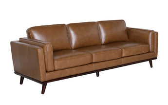 #5320 Brown Leather 3-Seater Sofa