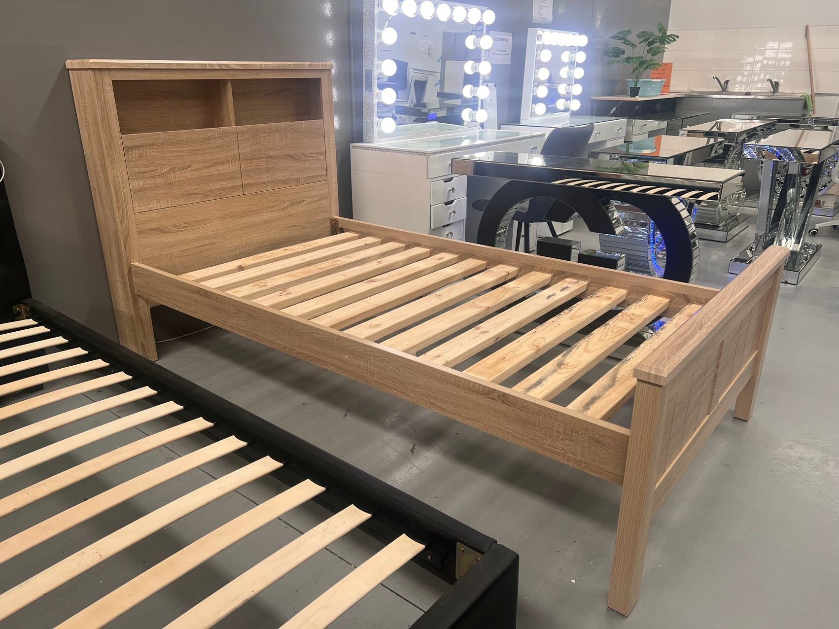 Melbourne MDF Light Oak Single/King Single Bed