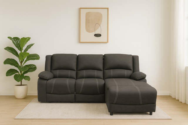Capital 2 Seater With Chaise Sectional Electric Recliner Lounge Sofa