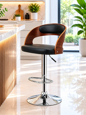 N888 Black PU Leather Bar Stool