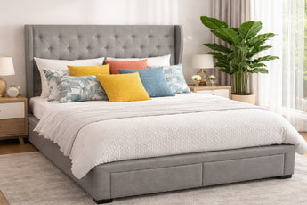 Alex Fabric Bed Frame With 4 Drawers