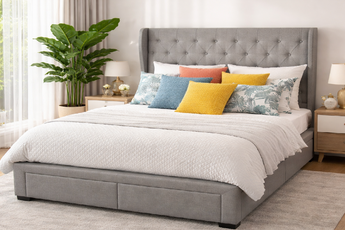 Alex Fabric Bed Frame With 4 Drawers