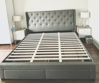 Alex Fabric Bed Frame With 4 Drawers