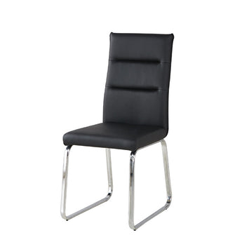 TD118 Black Pu Leather Chair with Chrome Legs