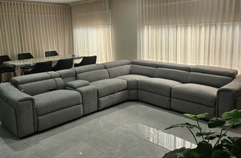 Byron Fabric Electric Modular Recliner Sofa
