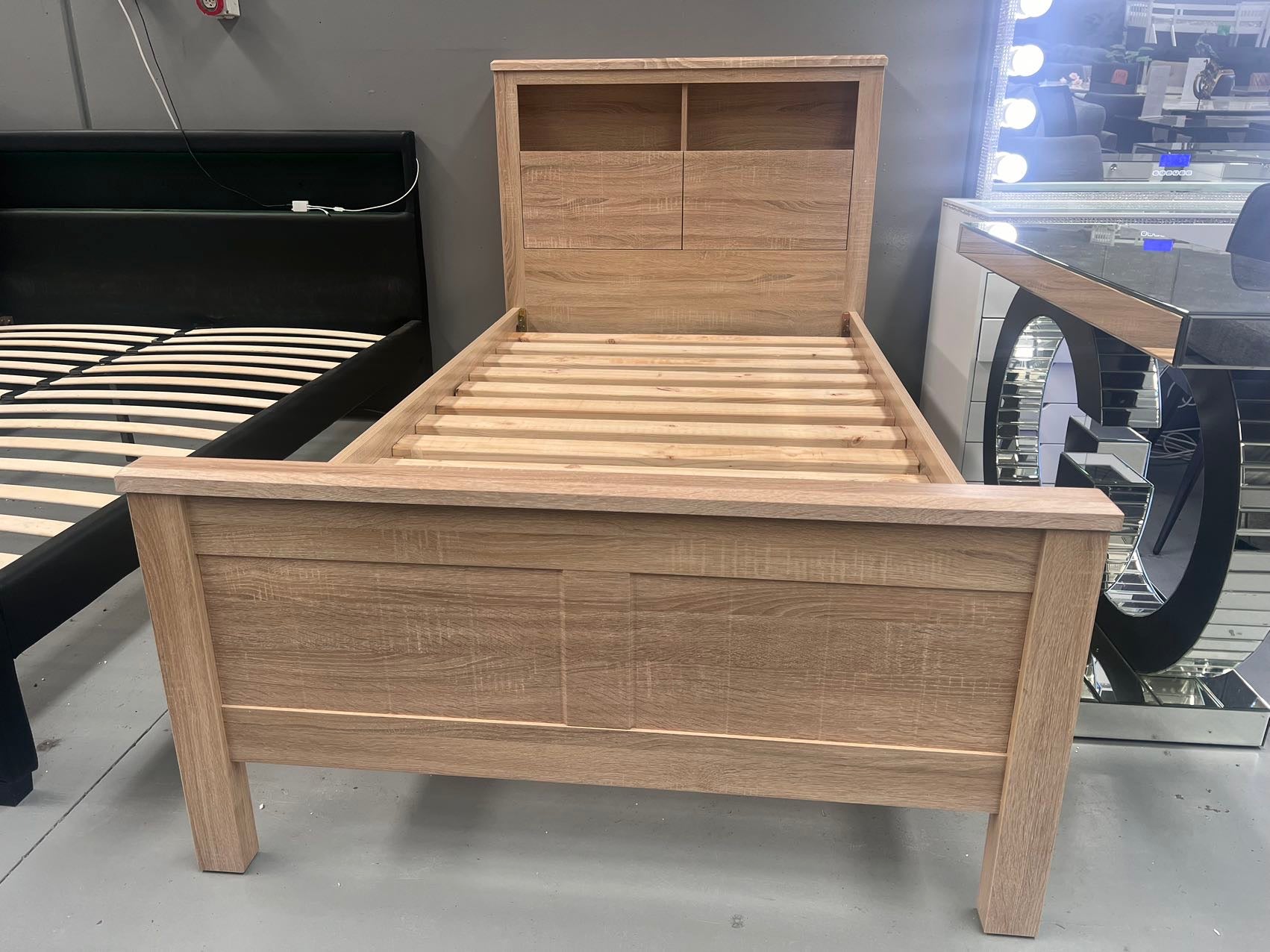 Melbourne MDF Light Oak Single/King Single Bed