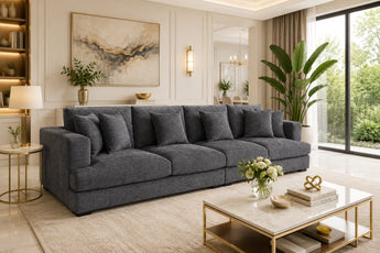 Cameron Feather 4 Seater Sofa – Premium Deep-Seated Modern Fabric Lounge