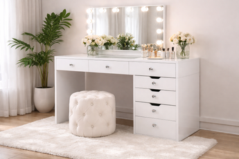VIDA WHITE 7 DRAWERS MAKE UP TABLE