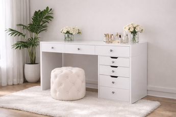 VIDA WHITE 7 DRAWERS MAKE UP TABLE