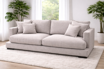 Claire Three Seater Bark Light Color Feather Sofa