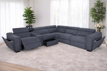 Byron Fabric Electric Modular Recliner Sofa