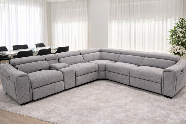 Byron Fabric Electric Modular Recliner Sofa