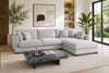 Chelsea 2 Seater Feather Corner Lounge Sofa with Left/Right Hand Chaise – Light Grey