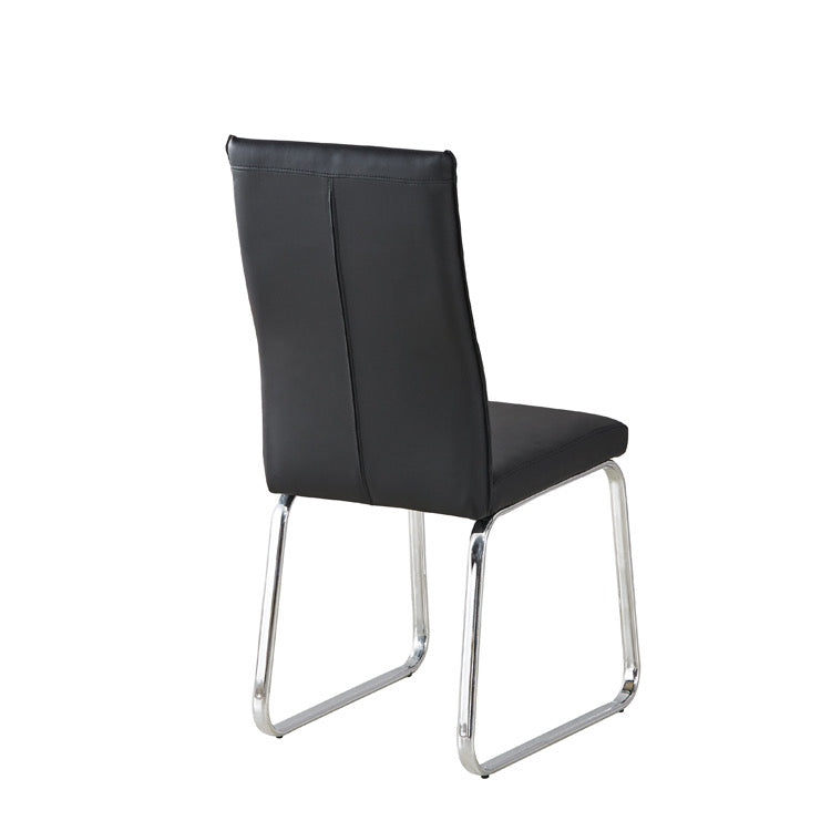 TD118 Black Pu Leather Chair with Chrome Legs