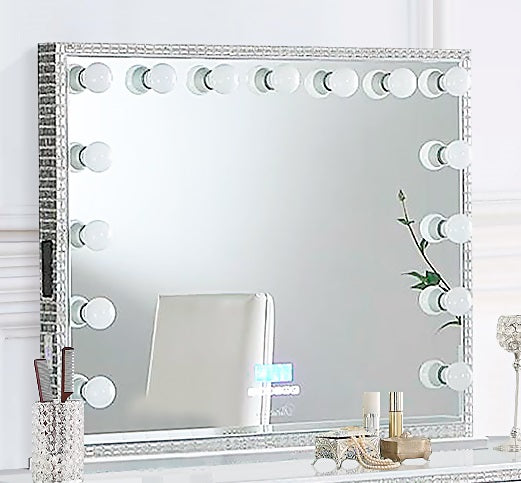 DIAMOND HOLLYWOOD MAKEUP MIRROR WITH 15 PCS BUBLS WITH BLUETOOTH SPEAKER