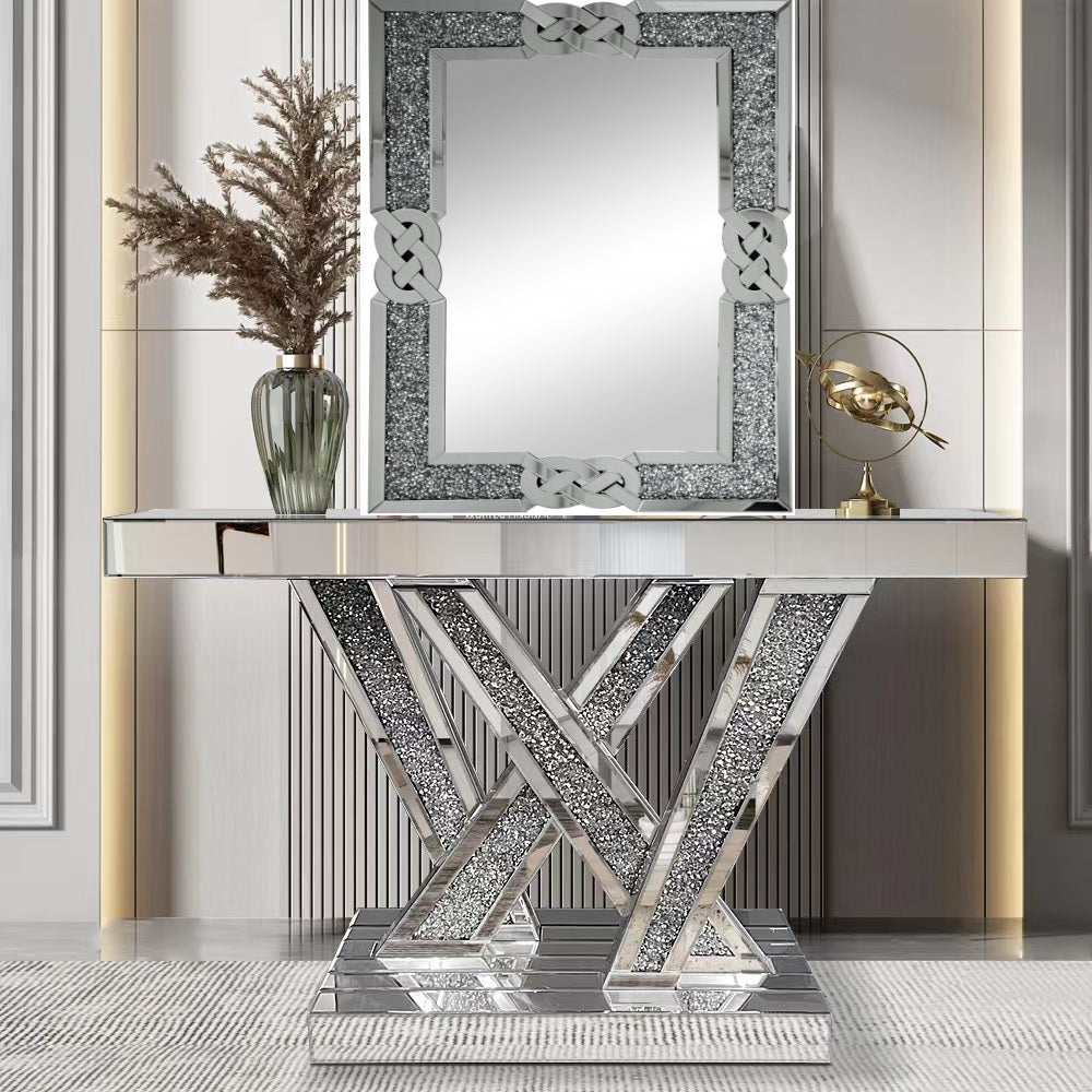 Lulu Mirrored Console and Lulu Wall Mirror