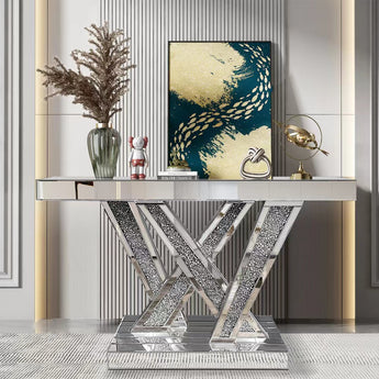 Lulu Mirrored Console and Lulu Wall Mirror