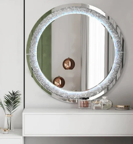 Aurora Round Mirror With Remote Controlled Led Lights