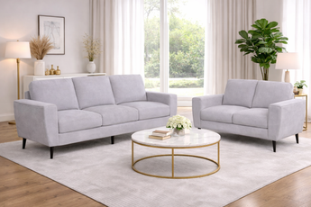 Juliet 3+2 Seater Light Grey Fabric Sofa Set