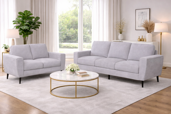 Juliet 3+2 Seater Light Grey Fabric Sofa Set