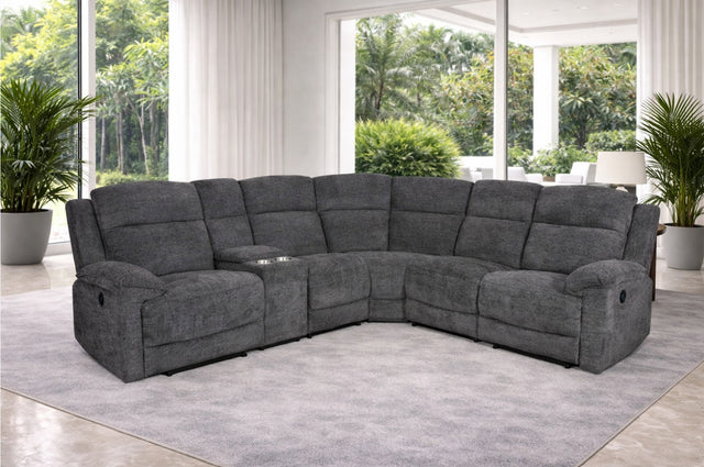 Kairo 5 Seater Charcoal Fabric Electric Recliner – Ultimate Comfort & Modern Living