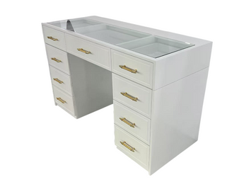 LUSTRA 9 DRAWERS WHITE MAKEUP TABLE