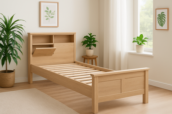 Melbourne MDF Light Oak Single/King Single Bed