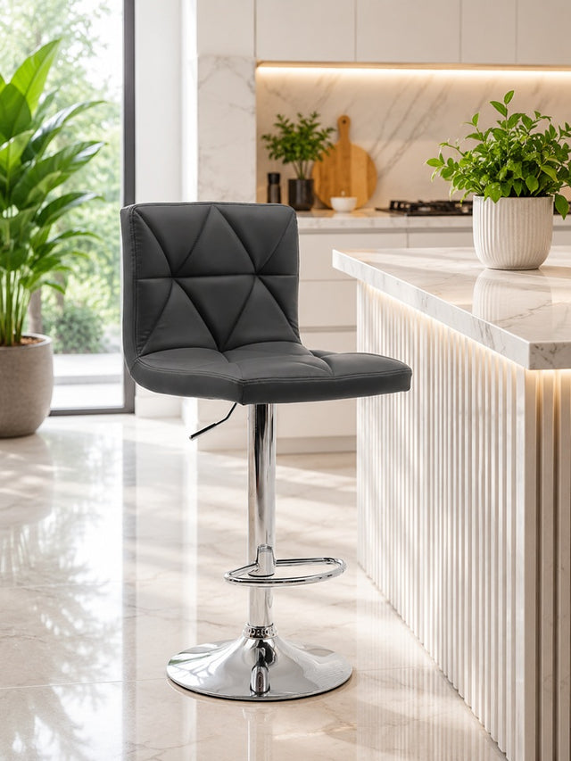 N1055 Black PU Leather Bar Stool