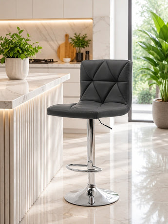 N1055 Black PU Leather Bar Stool
