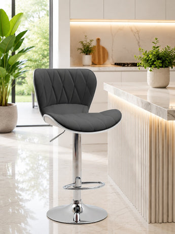 N4045 Black PU Leather Bar Stool