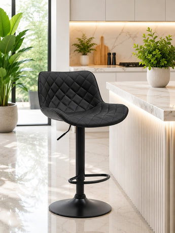 N704 Black PU Leather Bar Stool