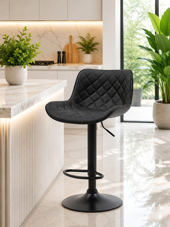 N704 Black PU Leather Bar Stool