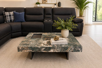 Nebula Green Square Sintered Stone Top Coffee Table