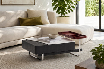 Orbit Black & White Sintered Stone Coffee Table