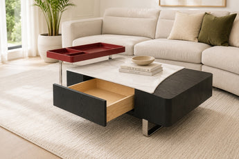 Orbit Black & White Sintered Stone Coffee Table