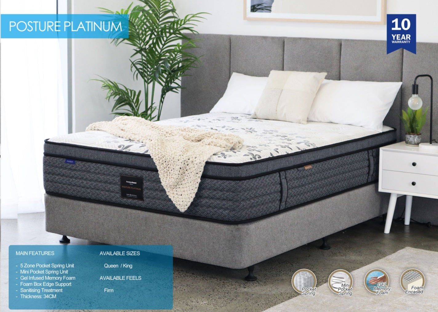 Posture Platium Firm 5 Zone Pocket Spring Mattress