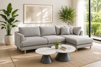 Rae 3 Seater Chaise Fabric Sofa