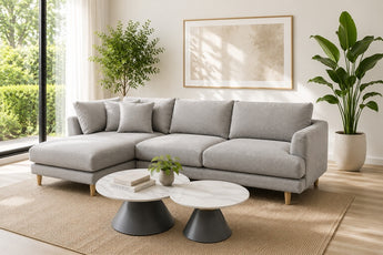 Rae 3 Seater Chaise Fabric Sofa