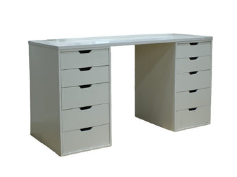 RAYA WHITE 10 DRAWERS MAKE UP TABLE